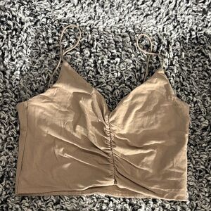 Garage Tan Ruched Camisole Top